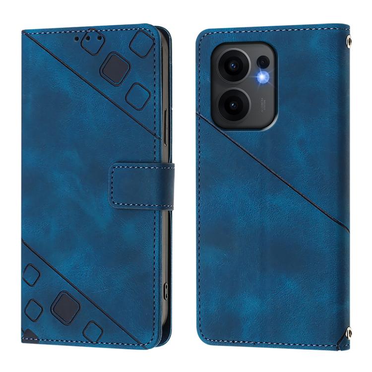 For OPPO Reno13 F 5G Global Skin-feel Embossed Leather Phone Case