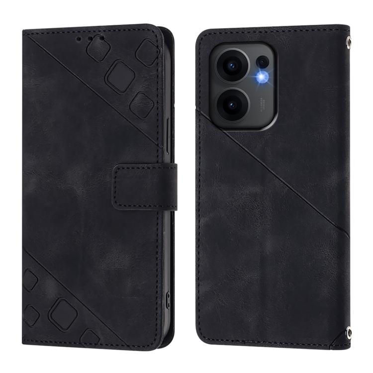 For OPPO Reno13 F 5G Global Skin-feel Embossed Leather Phone Case