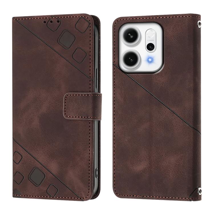 For OPPO Reno14 Pro 5G Global Skin-feel Embossed Leather Phone Case