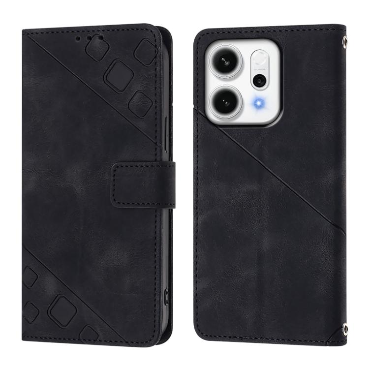 For OPPO Reno14 Pro 5G Global Skin-feel Embossed Leather Phone Case