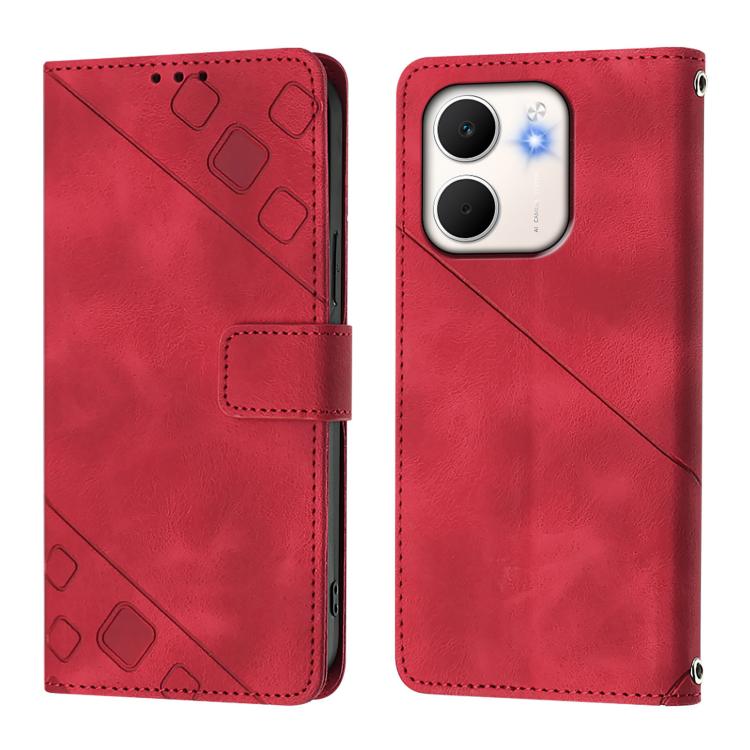 For OPPO A5x 4G Global / 5G Global Skin-feel Embossed Leather Phone Case
