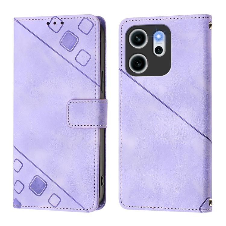 For OPPO Reno14 F 5G Skin-feel Embossed Leather Phone Case