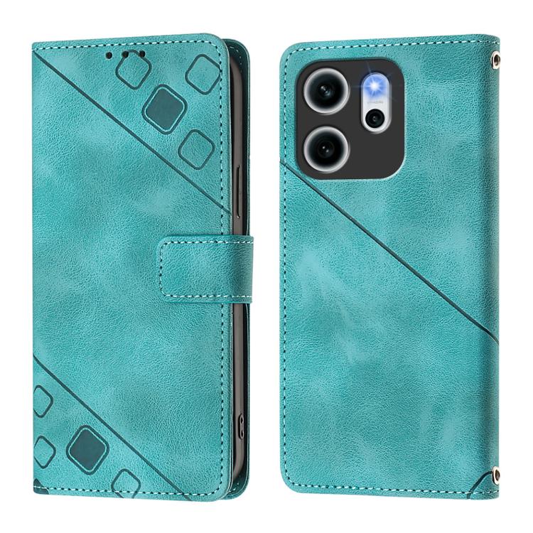 For OPPO Reno14 F 5G Skin-feel Embossed Leather Phone Case