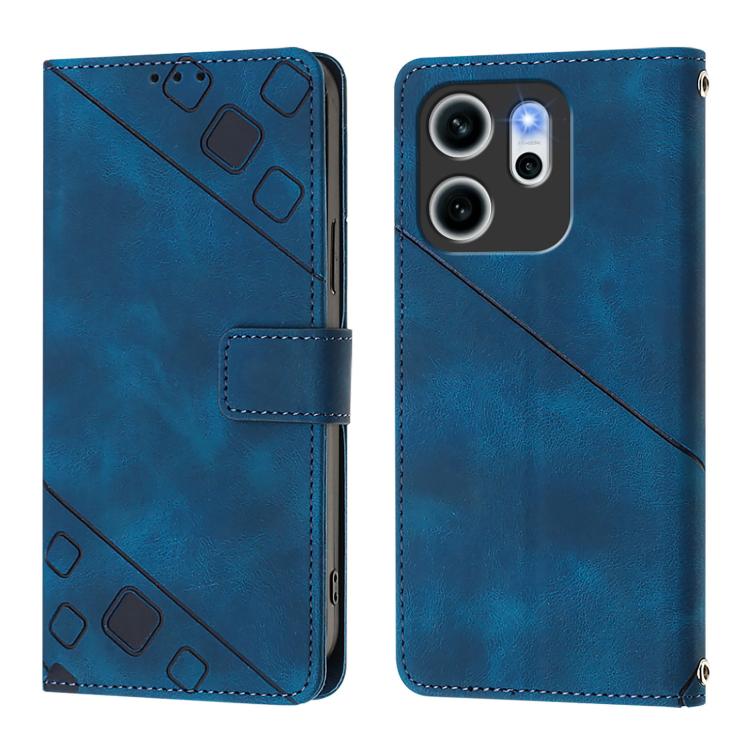 For OPPO Reno14 F 5G Skin-feel Embossed Leather Phone Case