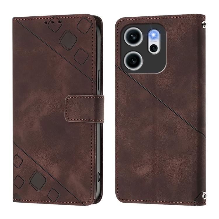 For OPPO Reno14 F 5G Skin-feel Embossed Leather Phone Case