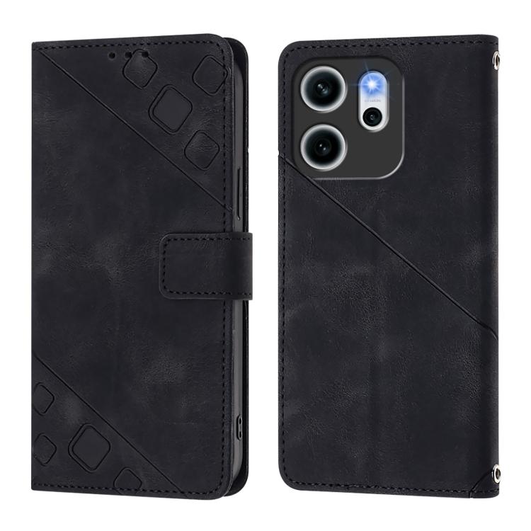 For OPPO Reno14 F 5G Skin-feel Embossed Leather Phone Case