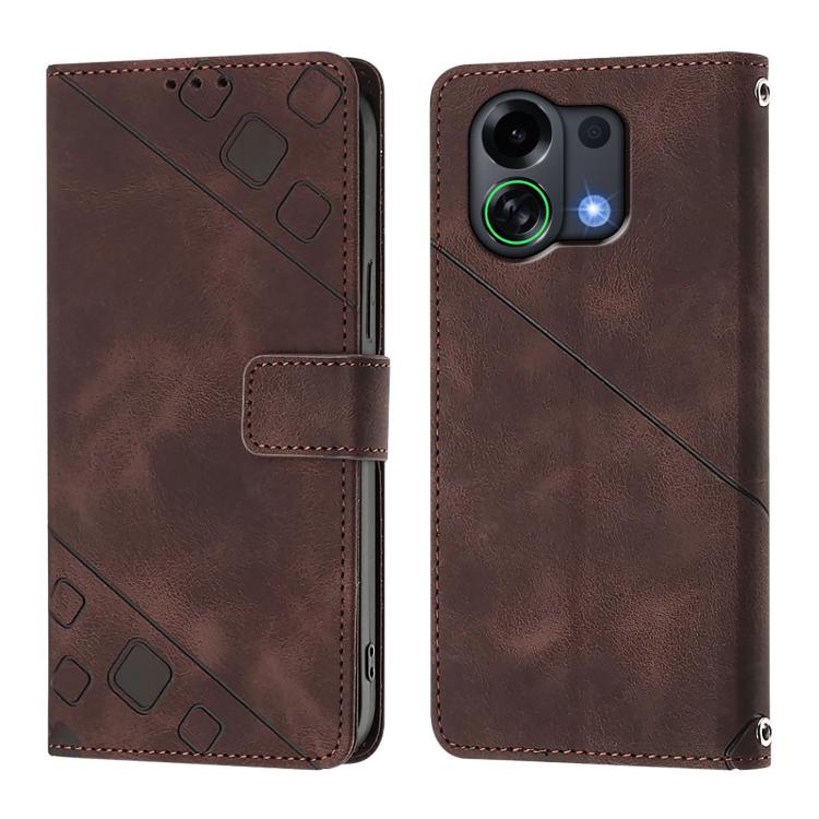 For OPPO K13 Turbo 5G Skin-feel Embossed Leather Phone Case