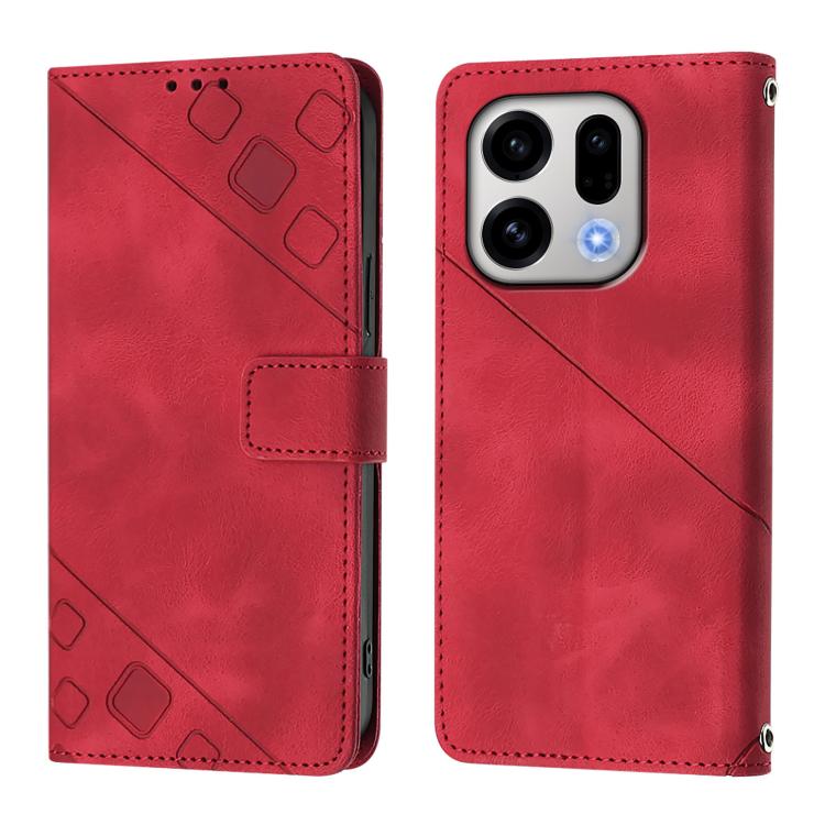 For OPPO Find X9 Skin-feel Embossed Leather Phone Case