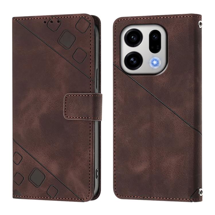 For OPPO Find X9 Skin-feel Embossed Leather Phone Case