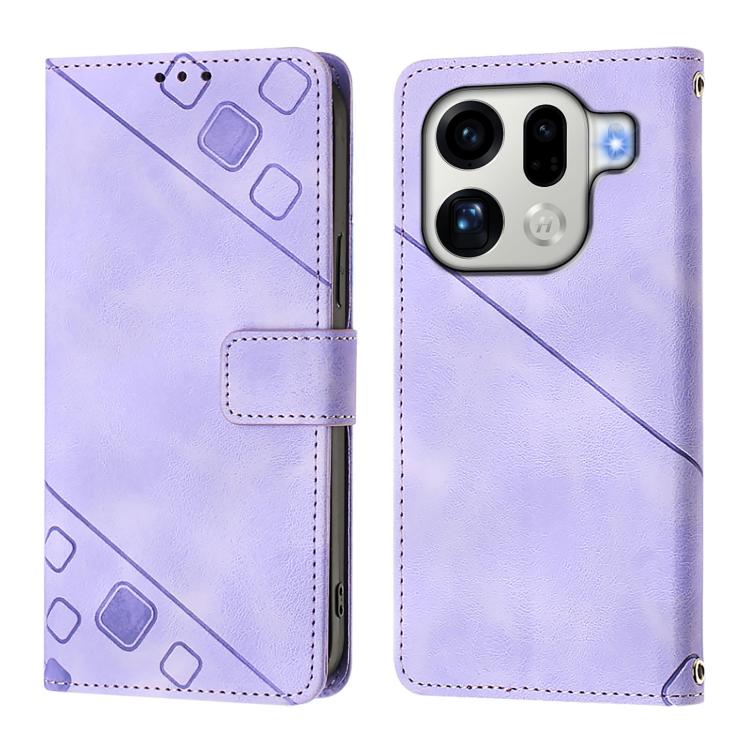 For OPPO Find X9 Pro Skin-feel Embossed Leather Phone Case