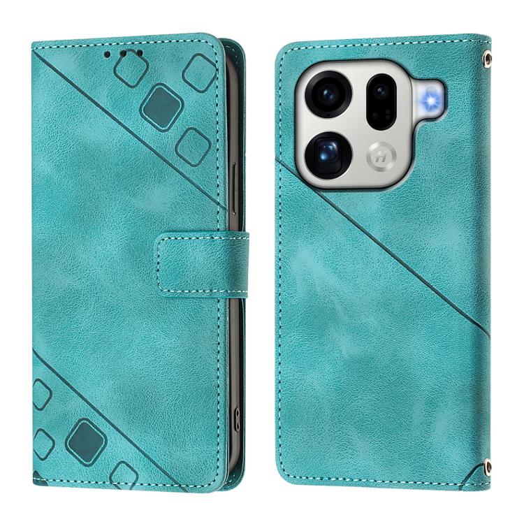 For OPPO Find X9 Pro Skin-feel Embossed Leather Phone Case