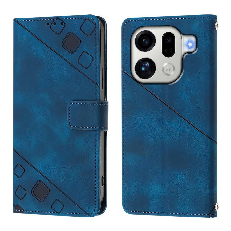 For OPPO Find X9 Pro Skin-feel Embossed Leather Phone Case