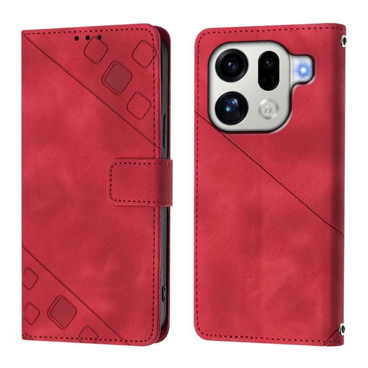 For OPPO Find X9 Pro Skin-feel Embossed Leather Phone Case