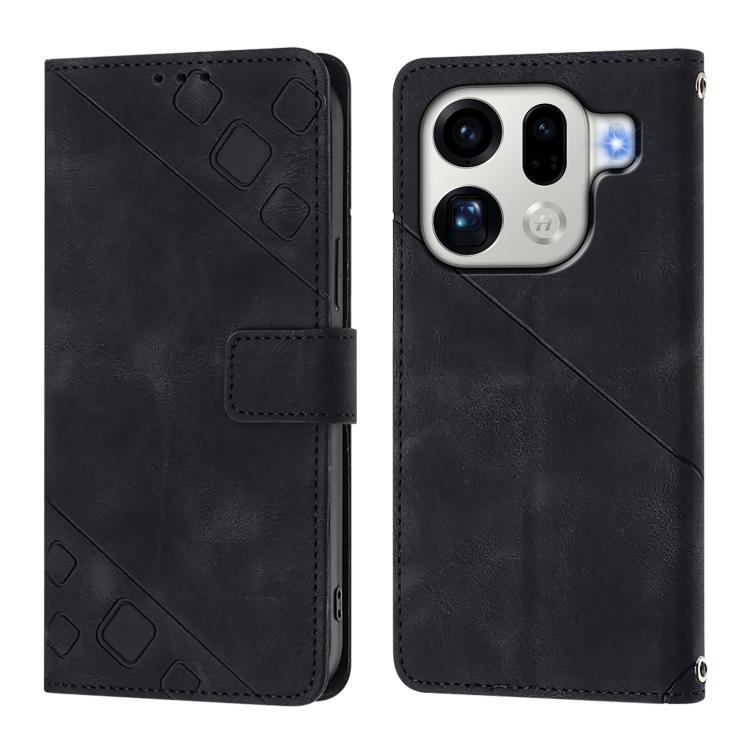 For OPPO Find X9 Pro Skin-feel Embossed Leather Phone Case