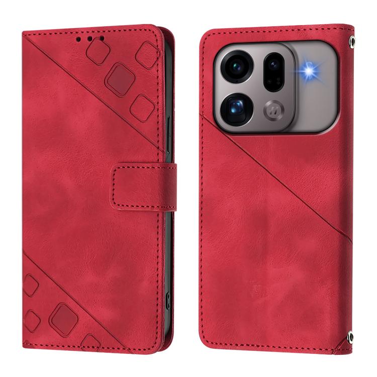 For OPPO Find X9s Pro 5G Skin-feel Embossed Leather Phone Case