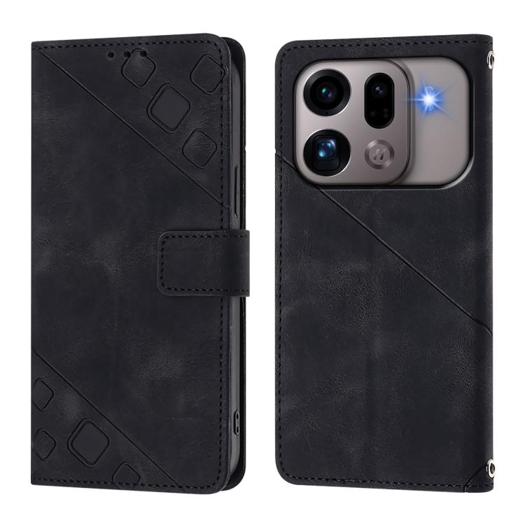 For OPPO Find X9s Pro 5G Skin-feel Embossed Leather Phone Case