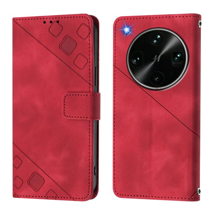 For OPPO Find X9 Ultra Skin-feel Embossed Leather Phone Case