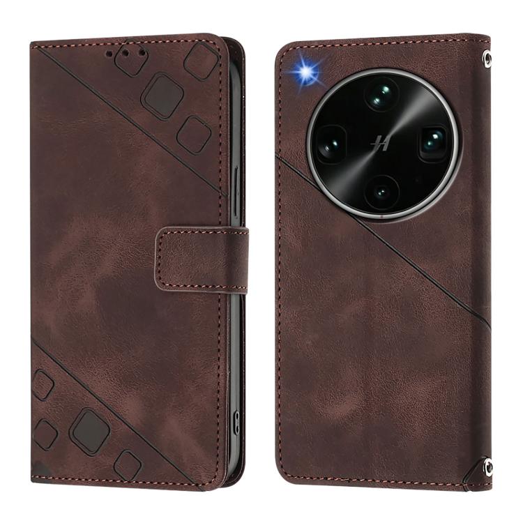 For OPPO Find X9 Ultra Skin-feel Embossed Leather Phone Case