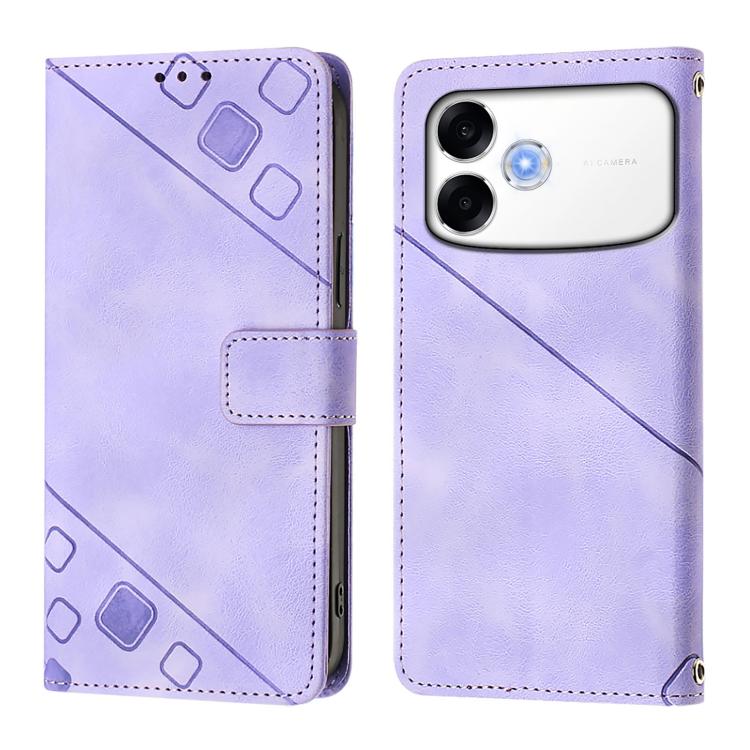For OPPO A6s Pro 4G Skin-feel Embossed Leather Phone Case
