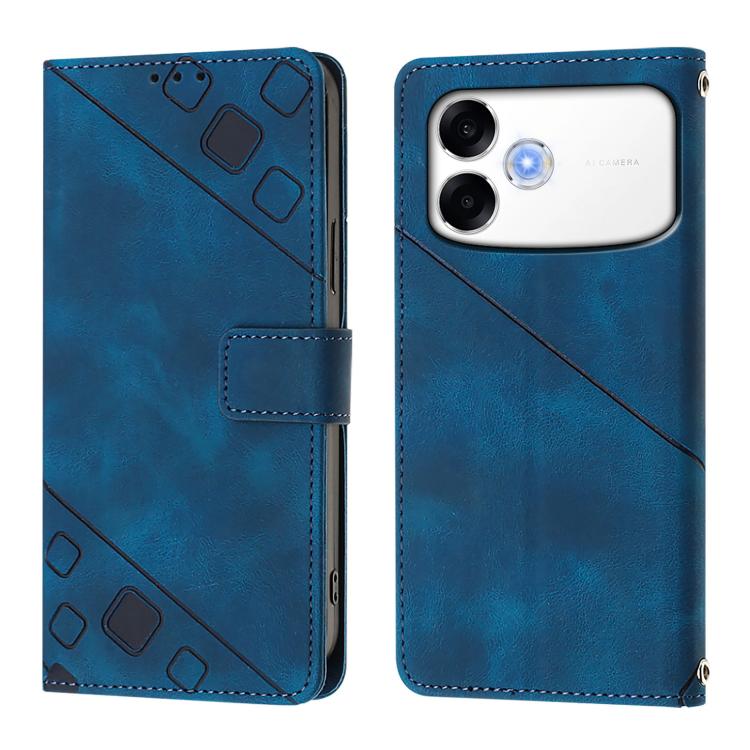 For OPPO A6s Pro 4G Skin-feel Embossed Leather Phone Case