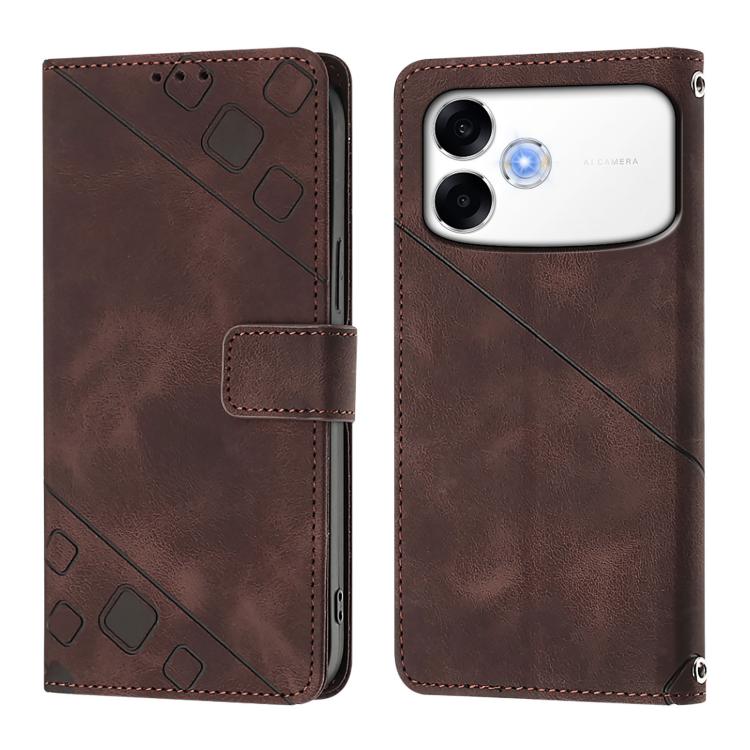 For OPPO A6s Pro 4G Skin-feel Embossed Leather Phone Case