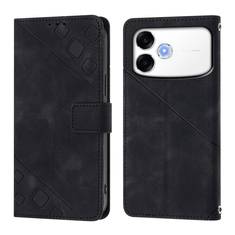 For OPPO A6s Pro 4G Skin-feel Embossed Leather Phone Case