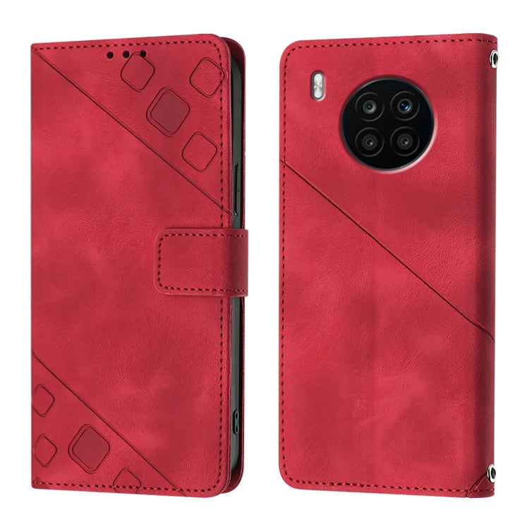 For Huawei Nova 8i Skin Feel Embossed Leather Phone Case
