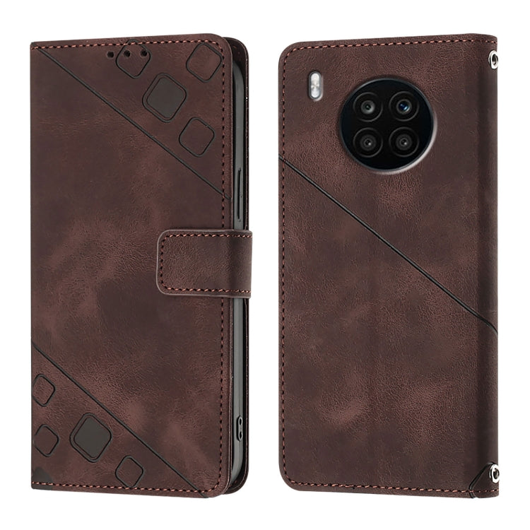 For Huawei Nova 8i Skin Feel Embossed Leather Phone Case