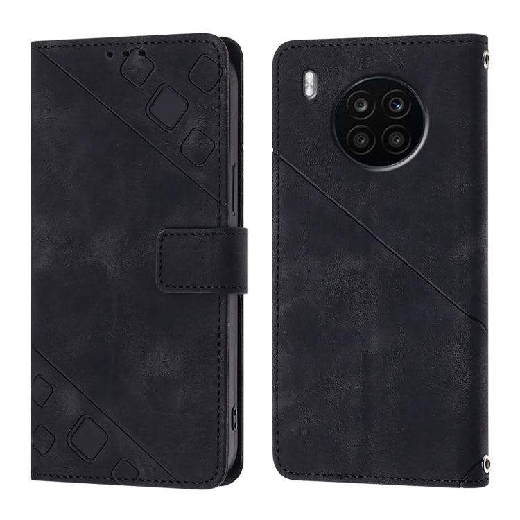 For Huawei Nova 8i Skin Feel Embossed Leather Phone Case