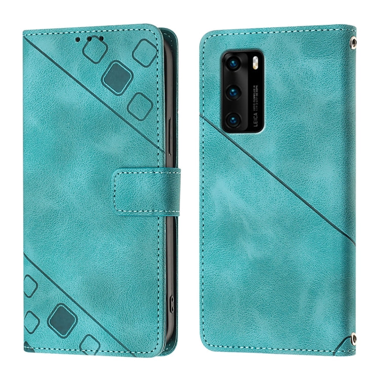 For Huawei P40 Skin Feel Embossed Leather Phone Case