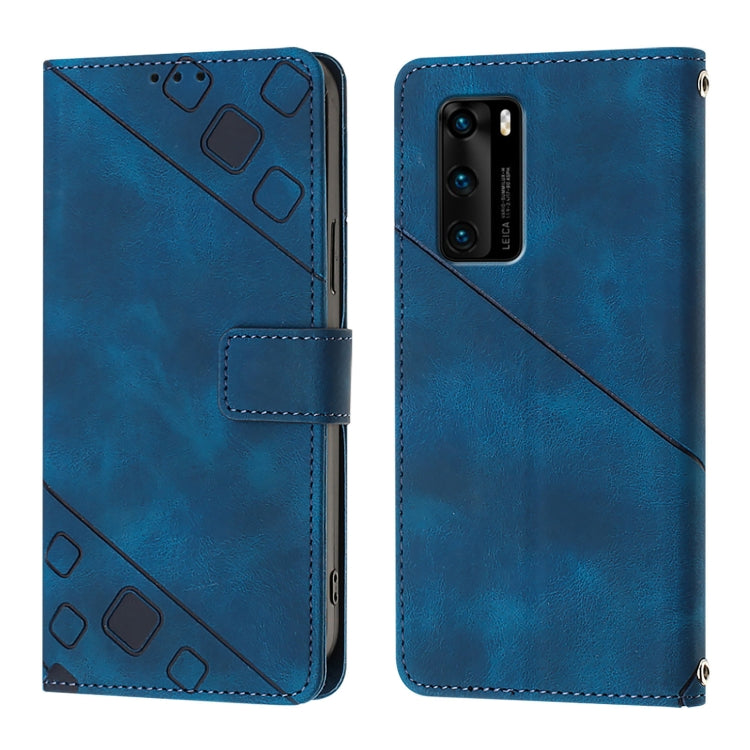 For Huawei P40 Skin Feel Embossed Leather Phone Case