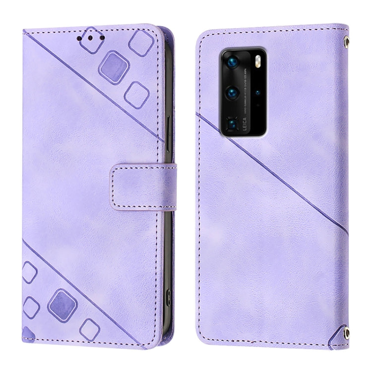 For Huawei P40 Pro Skin Feel Embossed Leather Phone Case