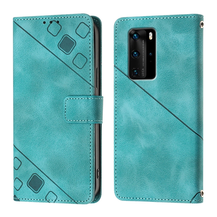 For Huawei P40 Pro Skin Feel Embossed Leather Phone Case
