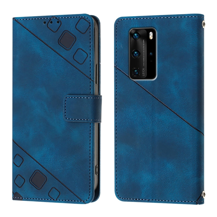 For Huawei P40 Pro Skin Feel Embossed Leather Phone Case