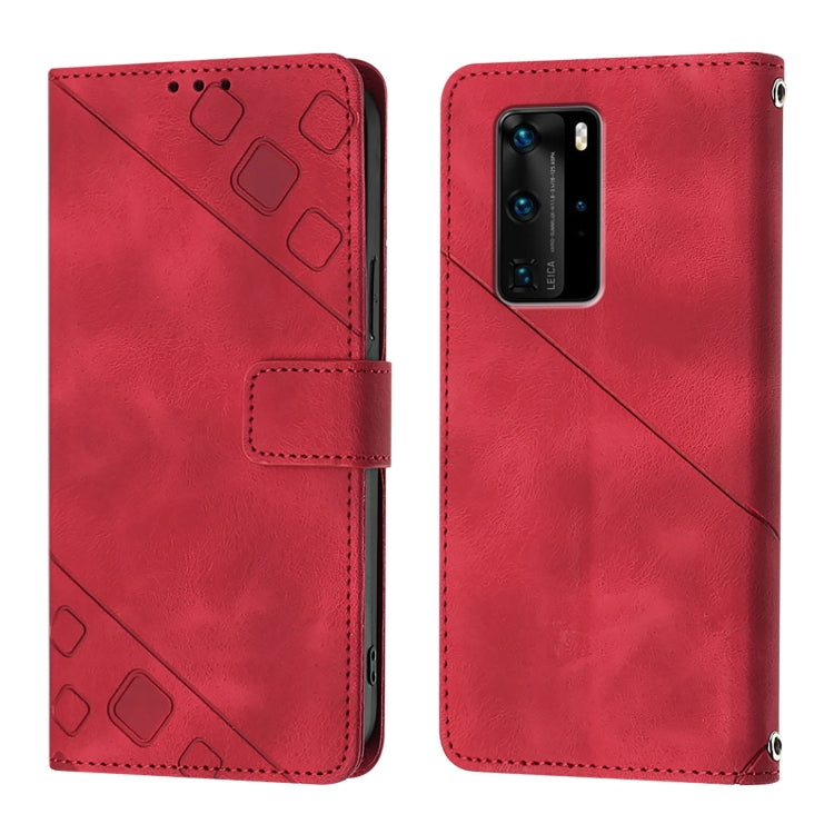 For Huawei P40 Pro Skin Feel Embossed Leather Phone Case