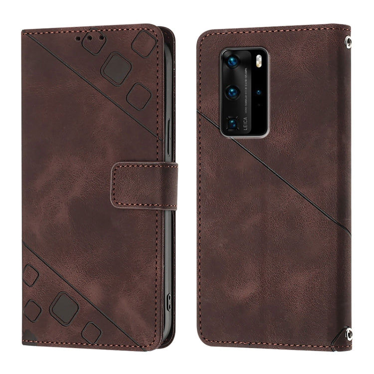 For Huawei P40 Pro Skin Feel Embossed Leather Phone Case