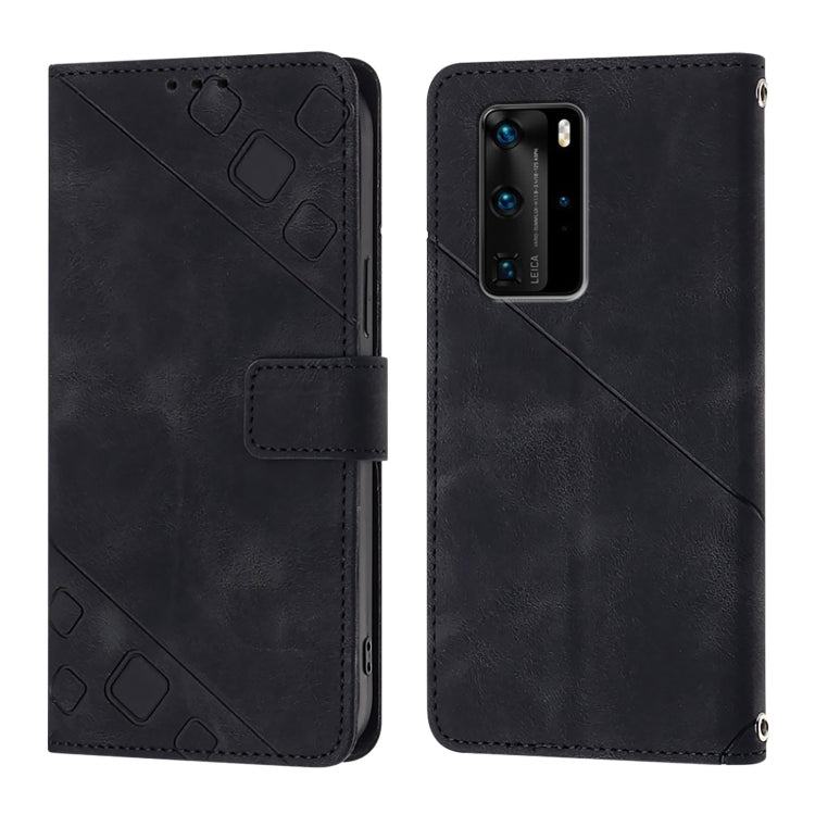 For Huawei P40 Pro Skin Feel Embossed Leather Phone Case