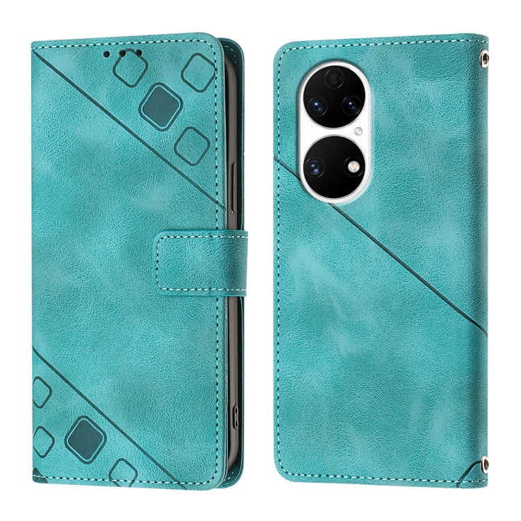 For Huawei P50 Skin Feel Embossed Leather Phone Case