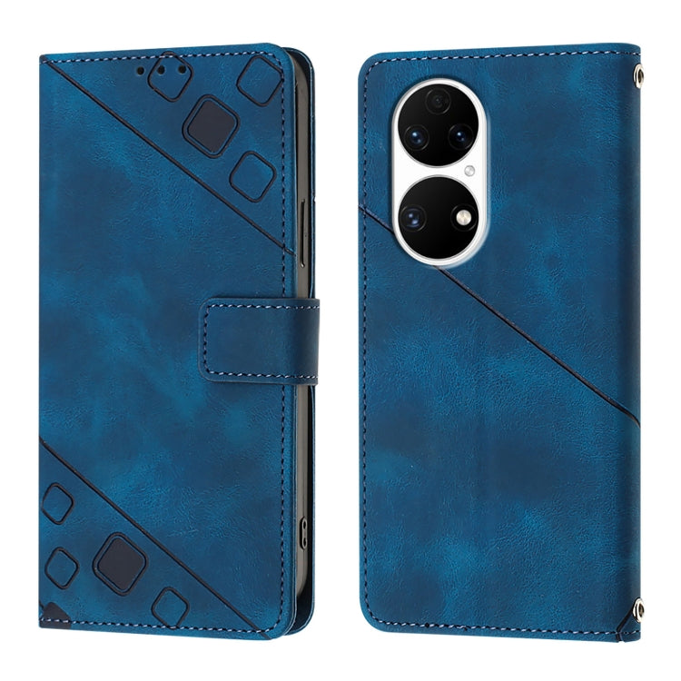 For Huawei P50 Skin Feel Embossed Leather Phone Case