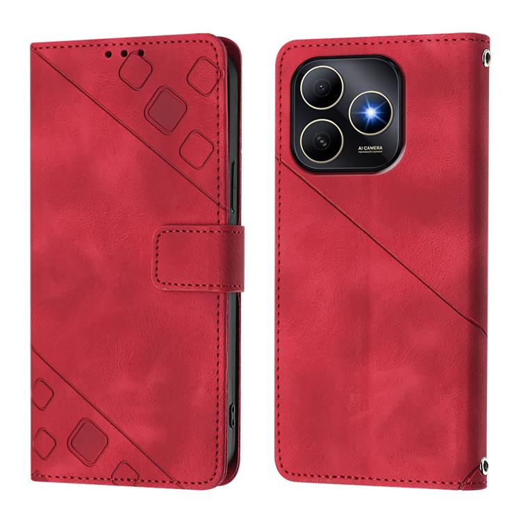 For Huawei Enjoy 80s 4G Skin Feel Embossed Leather Phone Case