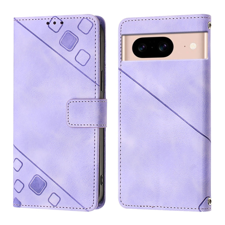 For Google Pixel 8a Skin-feel Embossed Leather Phone Case