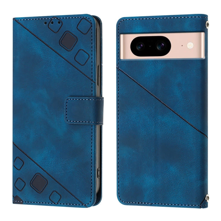 For Google Pixel 8a Skin-feel Embossed Leather Phone Case