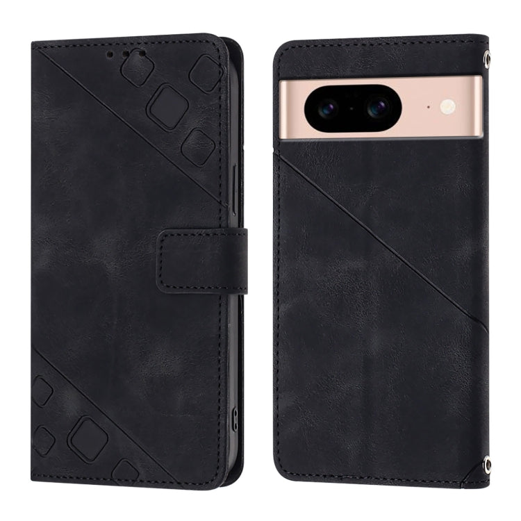 For Google Pixel 8a Skin-feel Embossed Leather Phone Case