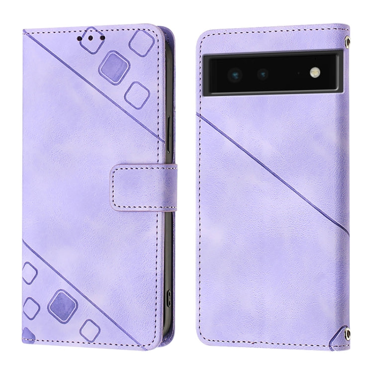 For Google Pixel 6 Skin-feel Embossed Leather Phone Case