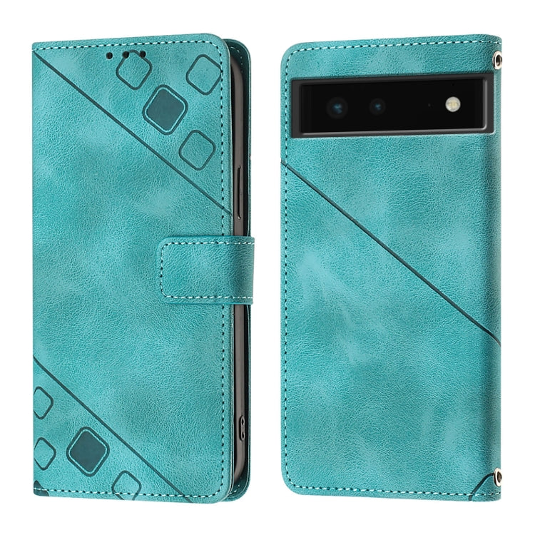 For Google Pixel 6 Skin-feel Embossed Leather Phone Case
