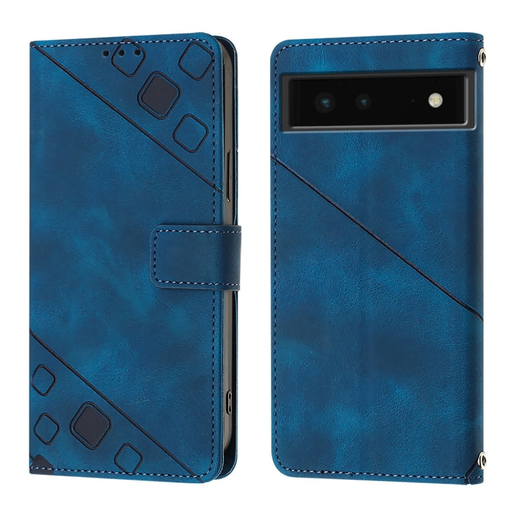 For Google Pixel 6 Skin-feel Embossed Leather Phone Case