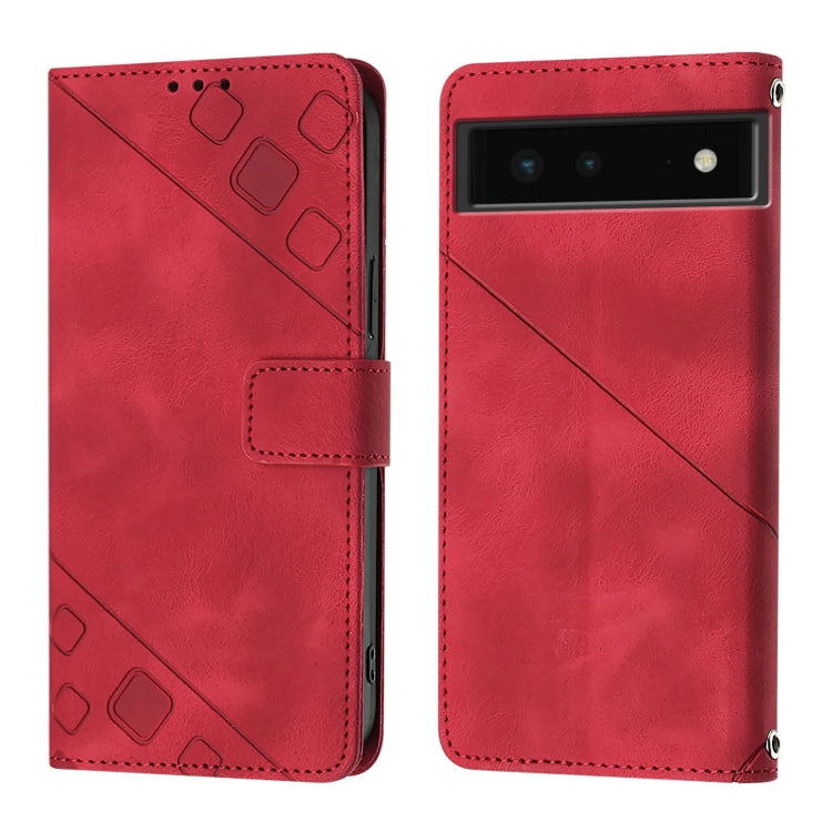 For Google Pixel 6 Skin-feel Embossed Leather Phone Case
