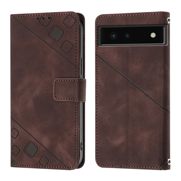 For Google Pixel 6 Skin-feel Embossed Leather Phone Case