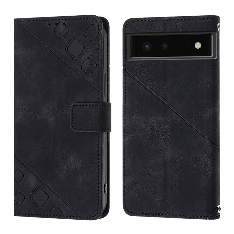 For Google Pixel 6 Skin-feel Embossed Leather Phone Case