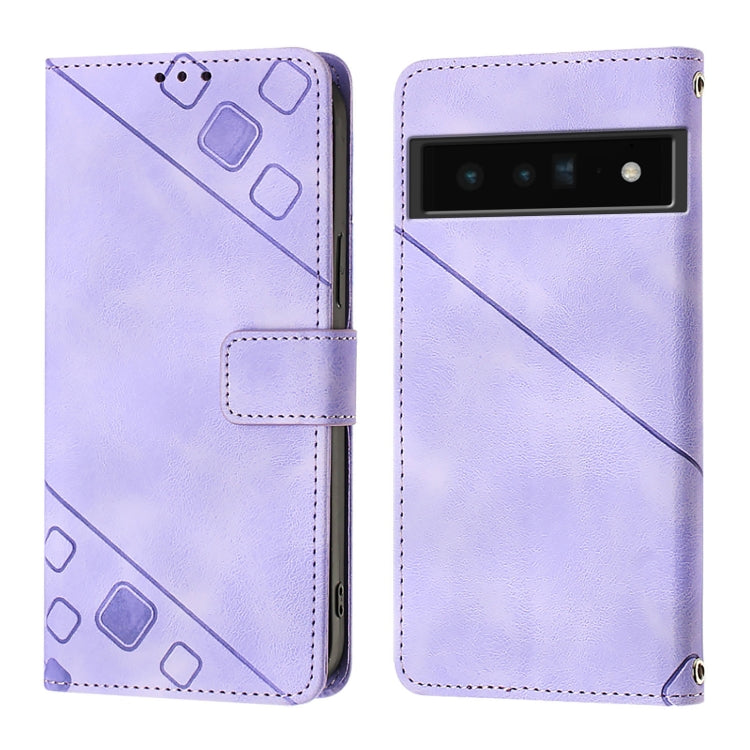 For Google Pixel 6 Pro Skin-feel Embossed Leather Phone Case